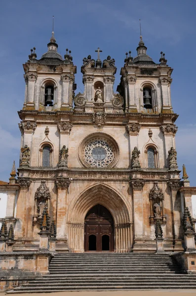 stock image The façade of Alcobaca monastery in Portugal