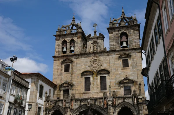 Braga Portekiz cephe katedral — Stok fotoğraf