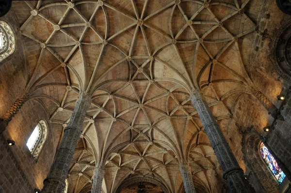 stock image Portugal, interior of Jeronimos monastery in Lisbon