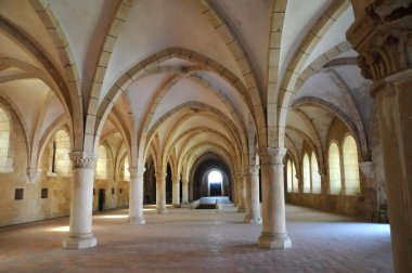 The dormitory of Alcobaca monastery in Portugal clipart