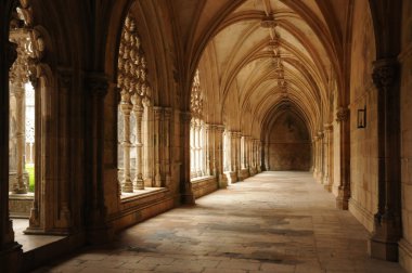 Renaissance cloister of Batalha monastery in Portugal clipart