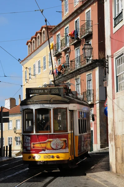 stock image Portugal, the touristy old tramway in Lisbon