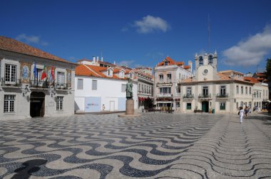 Portugal, and the city hal squarel of Cascais clipart