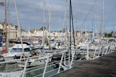 Loire Atlantique, sailing ships in Le Pouliguen port clipart