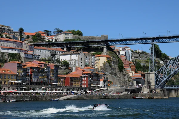 stock image Portugal, view of Porto from Douro river