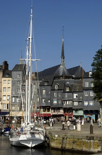 stock image France, picturesque Vieux Bassin of Honfleur in Normandie