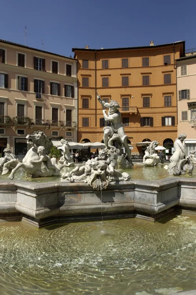 Architettura italiana, fontana in Piazza Navona a Roma — Foto Stock