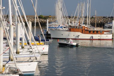 Loire Atlantique, sailing ships in Pornichet port clipart