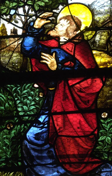 Francia, vidriera en la iglesia San Martín de Triel — Foto de Stock