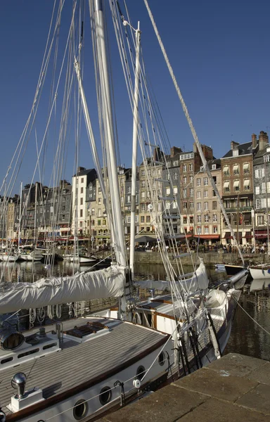 stock image France, picturesque Vieux Bassin of Honfleur in Normandie