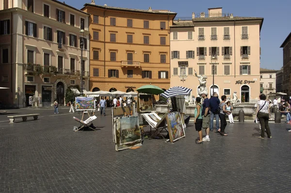 Italiensk arkitektur, fontänen på piazza navona i roma — Stockfoto