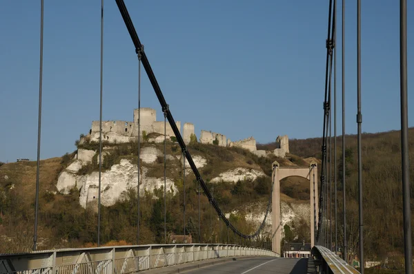 France, suspension bridge of Les Andelys in Normandie — Stock Photo, Image
