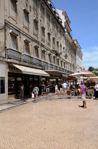 Portugalia, wyłączonej z ruchu kołowego ulicy augusta w Lizbonie — Zdjęcie stockowe