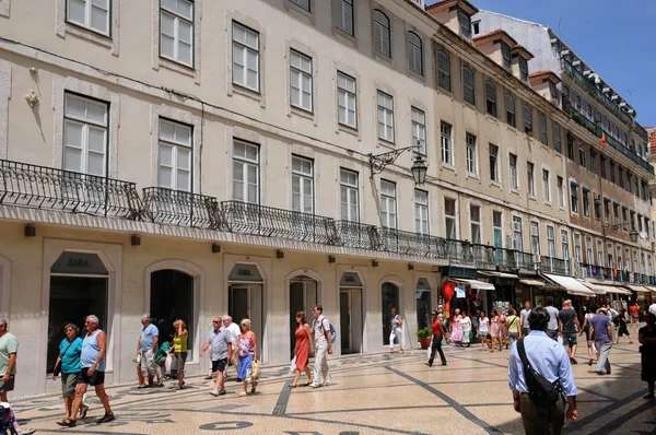 Portugal, de voetgangersstraat augusta in Lissabon — Stockfoto