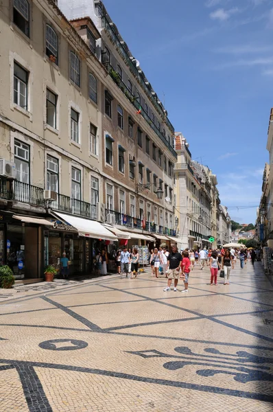 Portugal, de voetgangersstraat augusta in Lissabon — Stockfoto