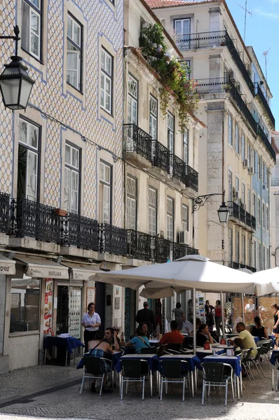Portugalsko, pěší ulici v centru Lisabonu — Stock fotografie