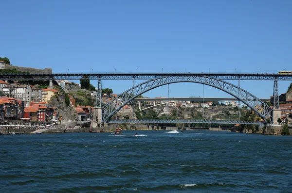 stock image Portugal, view of Porto from Douro river