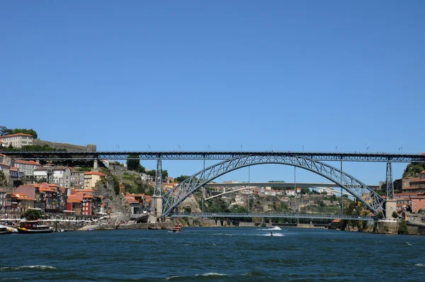 stock image Portugal, view of Porto from Douro river