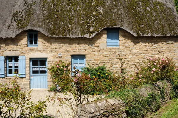 Frankreich, altes reetgedecktes haus in saint lyphard — Stockfoto