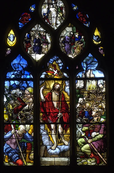 stock image France, stained glass window in the church Saint Martin of Triel