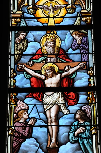 Franța, vitralii de la biserica Batz sur Mer — Fotografie, imagine de stoc