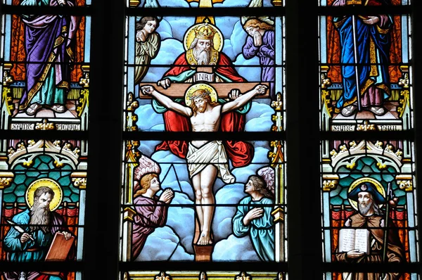 Francia, vidriera de la iglesia Batz sur Mer —  Fotos de Stock