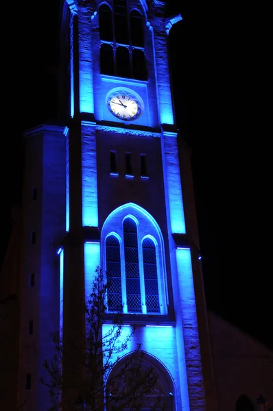 stock image France, church of Les Mureaux at night