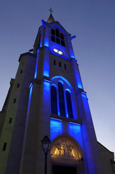 stock image France, church of Les Mureaux at night