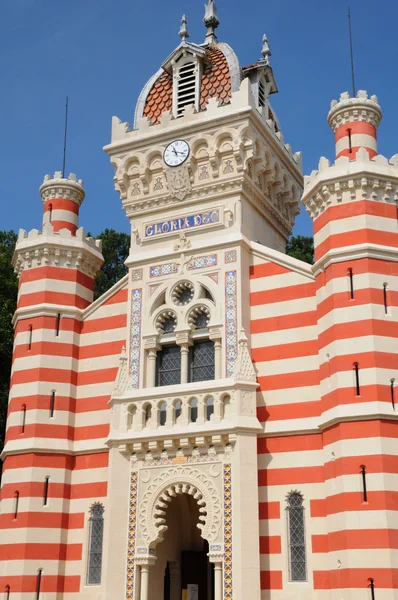 stock image France, the facade of La Chapelle Algérienne in l Herbe