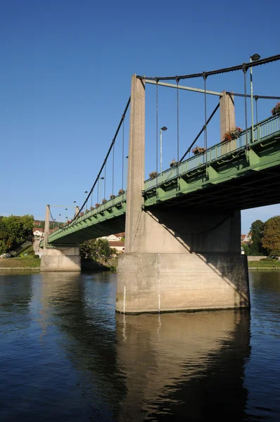 France, suspension bridge of Triel Sur Seine — Stock Photo, Image
