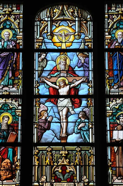 Franța, vitralii de la biserica Batz sur Mer — Fotografie, imagine de stoc