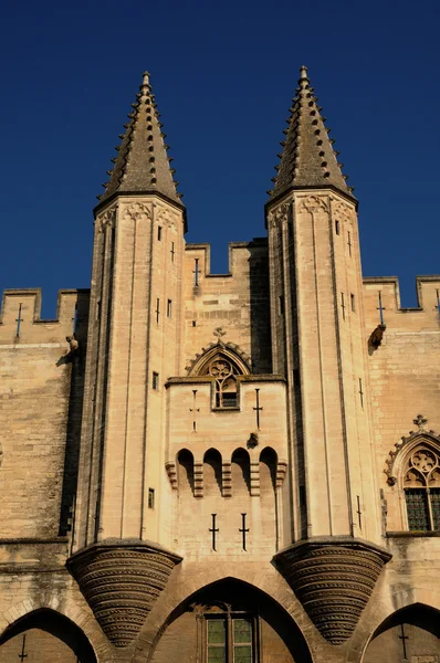 Francie, le palais des papes v Avignonu — Stock fotografie