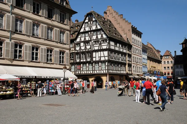 La Place de la Cathedrale в Штрасбурге — стоковое фото