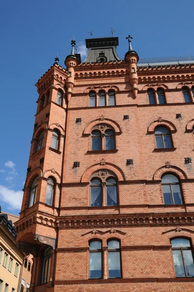 Švédsko, staré luxusní budova v centru Stockholmu — Stock fotografie