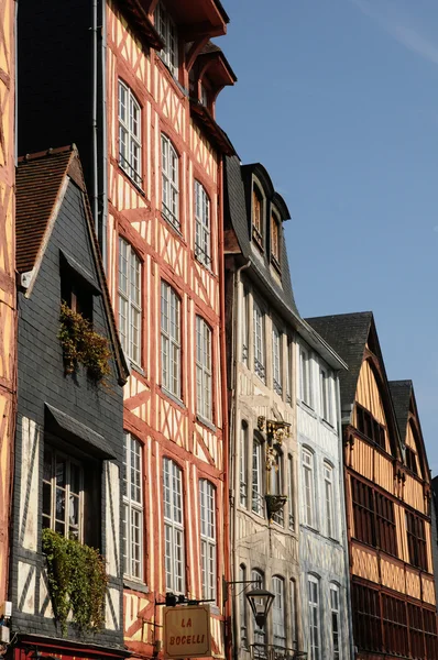 Normandie, malebné staré historického domu v Rouenu — Stock fotografie