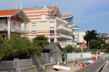 France, a sea front walkway in Arcachon clipart