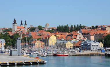 Sweden, the harbour of Visby in Gotland clipart