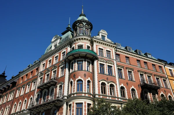 Suécia, antigo edifício de luxo no centro de Estocolmo — Fotografia de Stock