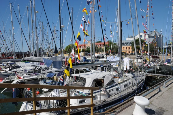 stock image Sweden, the harbour of Visby in Gotland