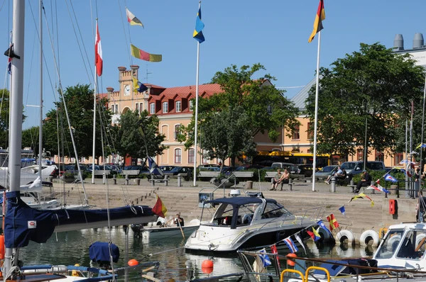 瑞典维斯比规则 》 中哥特的海港 — 图库照片