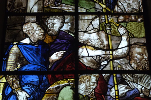 Francia, vidriera en la iglesia San Martín de Triel —  Fotos de Stock
