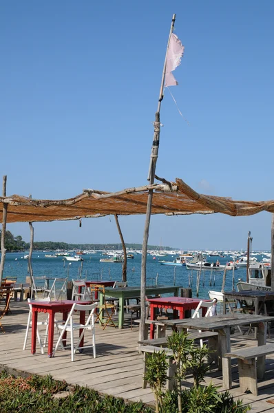 stock image France, seafood restaurant in L Herbe in Bassin d Arcachon