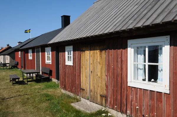 Švédsko, rybáři staré vesnici gnivard — Stock fotografie