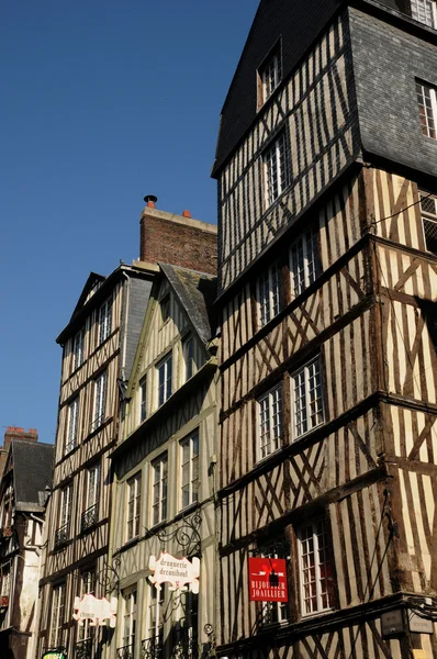Normandie, malebné staré historického domu v Rouenu — Stock fotografie