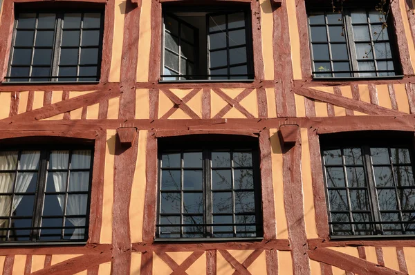 Normandia, festői régi Rouen történelmi házban — Stock Fotó