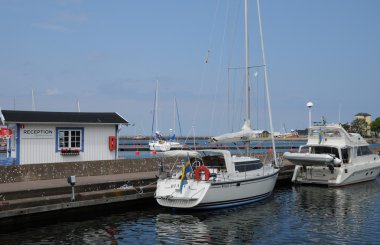 Sweden, the marina of Borgholm in summer clipart