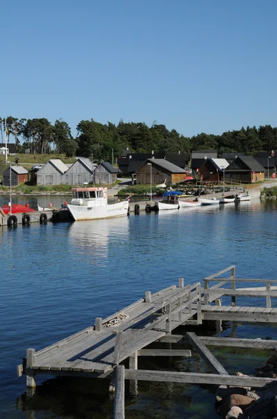 Schweden, der hafen von djupvik im sommer — Stockfoto