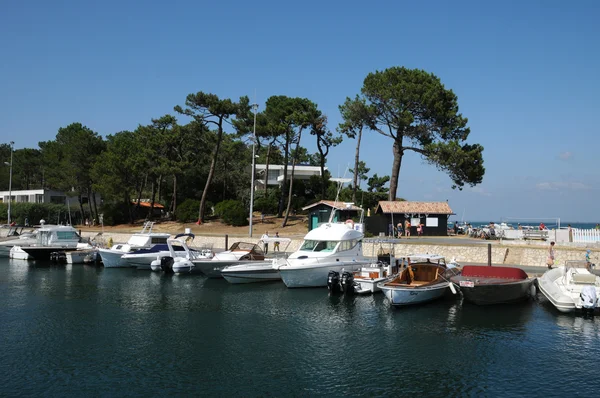 Gironde, plachetní lodě v přístavu lege cap ferret — Stock fotografie