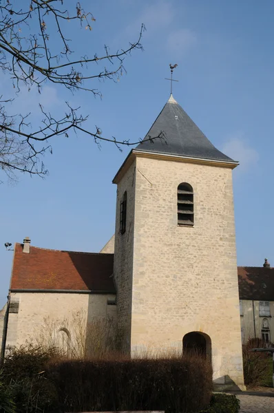 Ile de france, die alte Kirche aus Feuersteinen — Stockfoto