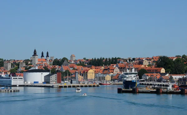 stock image Sweden, the harbour of Visby in Gotland